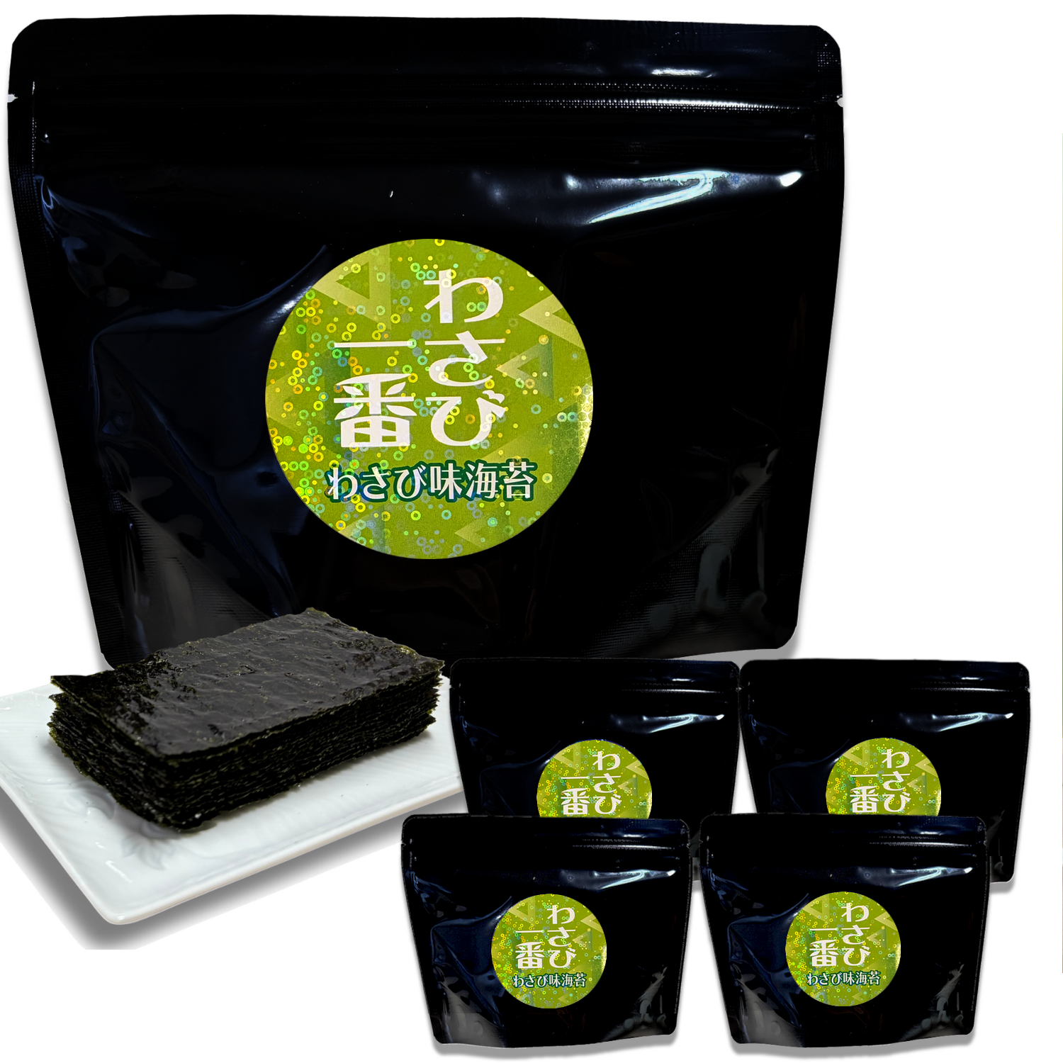 わさび一番 有明海産一番摘み わさび味海苔　8切48枚入×4袋
